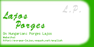 lajos porges business card